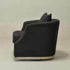 Minerva Linen Swivel Barrel Chair