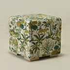 Teratect Exclusive | Ida Embroidered Fabric Square Ottoman