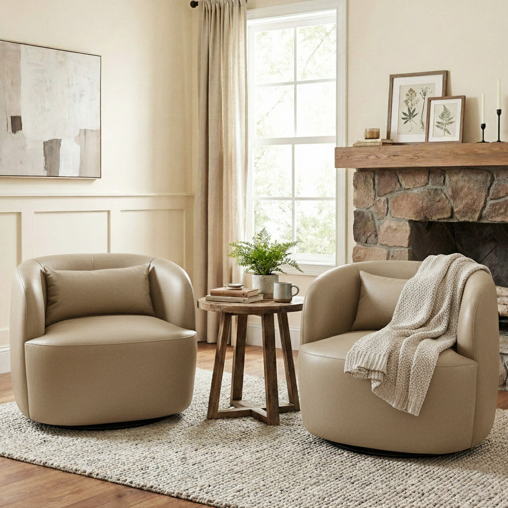 Ashlie Faux Leather Swivel Chair