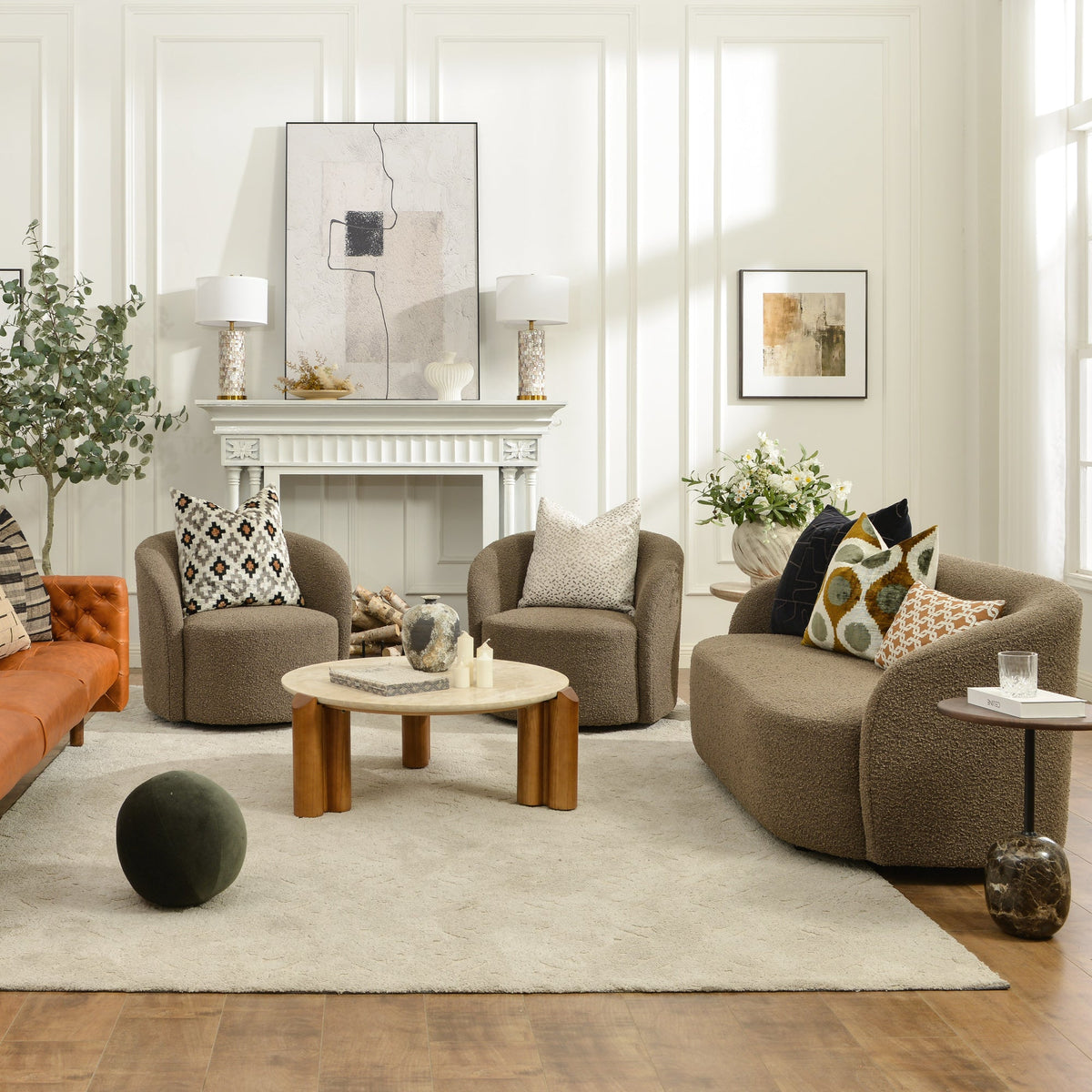 Everitte Bouclé Loveseat Sofa