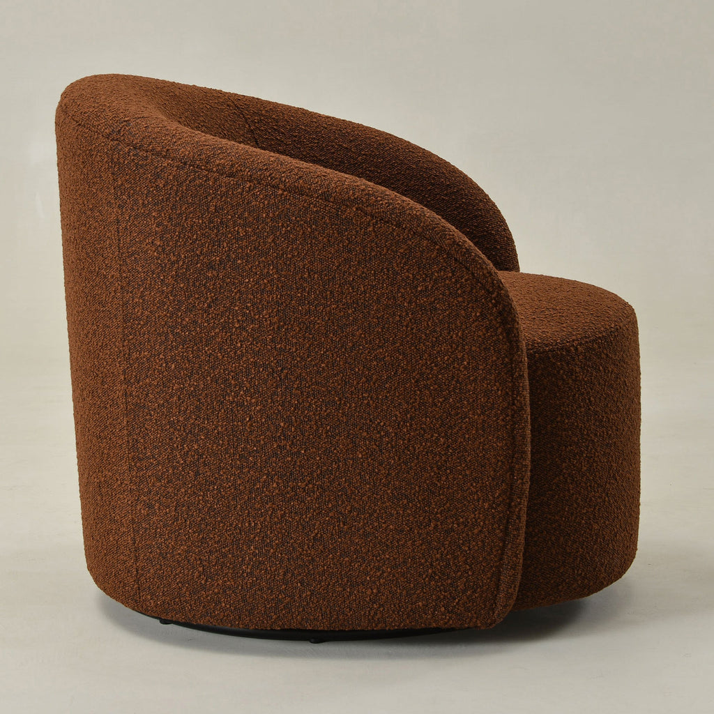 Everitte Bouclé Swivel Barrel Chair
