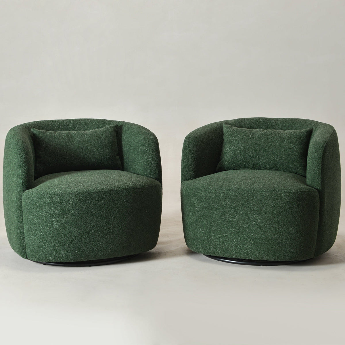 Ashlie Bouclé Swivel Barrel Chair
