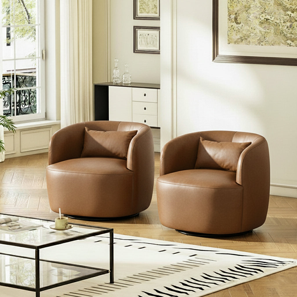 Ashlie Faux Leather Swivel Chair