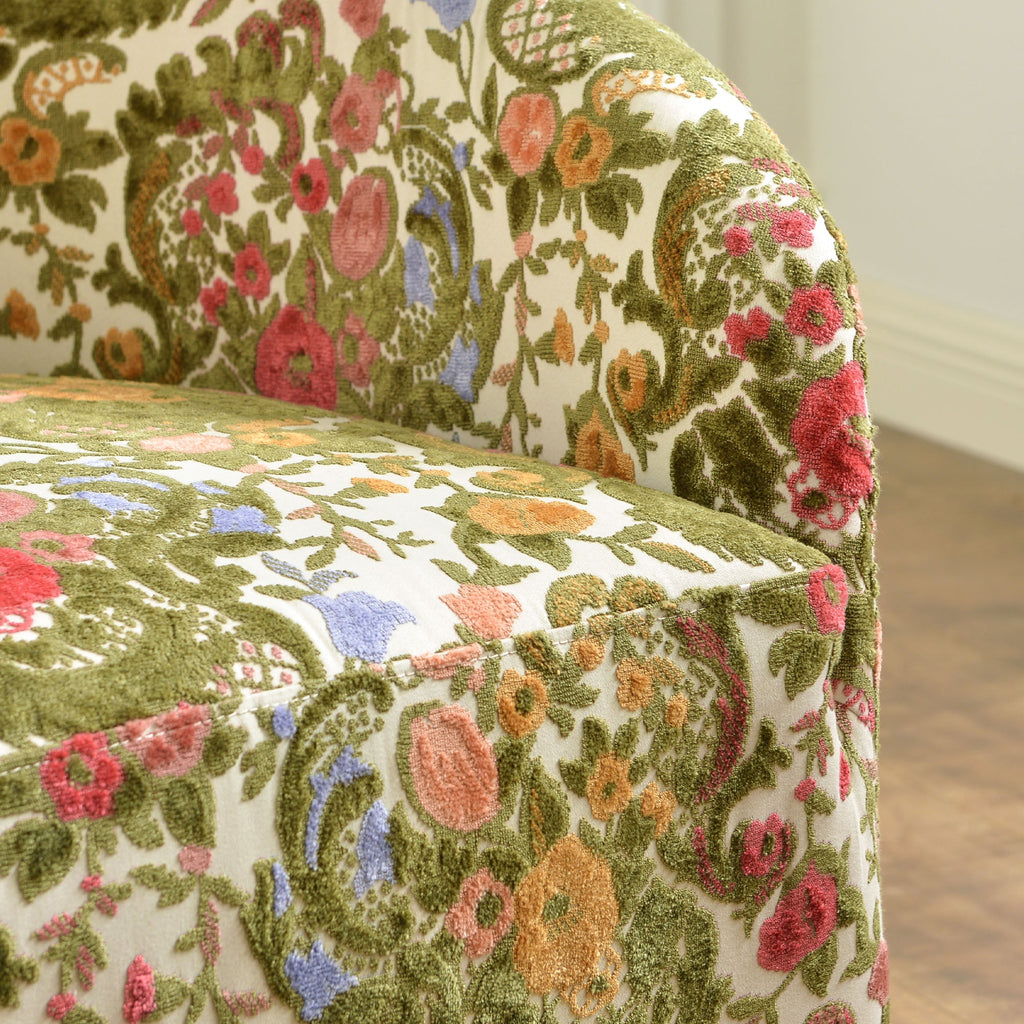 Teratect Exclusive | Susie Botanical Jacquard Swivel Barrel Chair