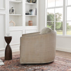 Claude Premium Leather Swivel Cane Chair