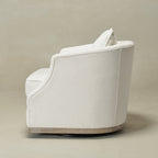 Minerva Linen Swivel Barrel Chair