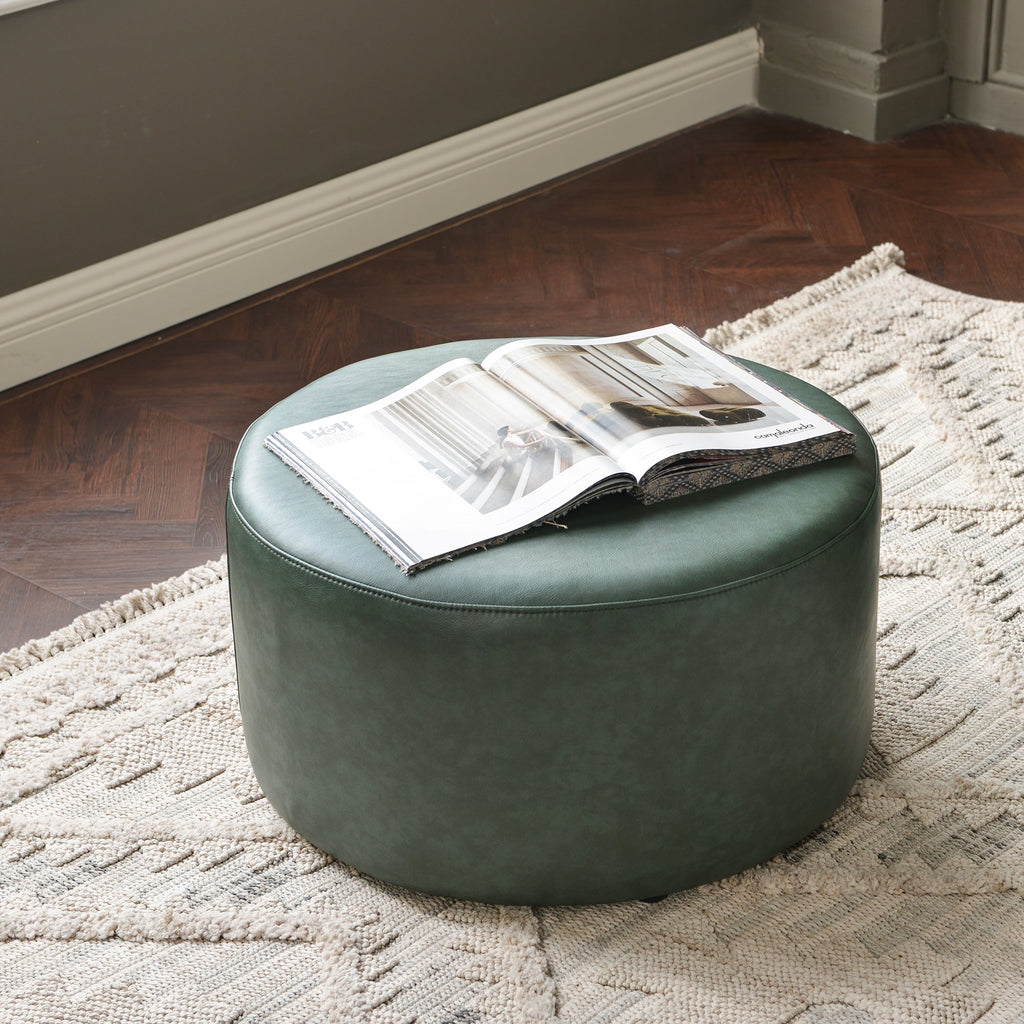 Elof Faux Leather Ottoman