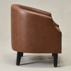 Louis Faux Leather Tufted Club Chair