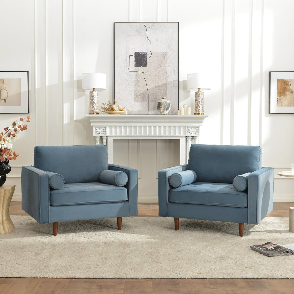 Tiziano Tufted Armchair with Accent Pillows