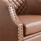 Louis Faux Leather Tufted Club Chair