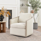 Claude Bouclé Swivel Barrel Chair