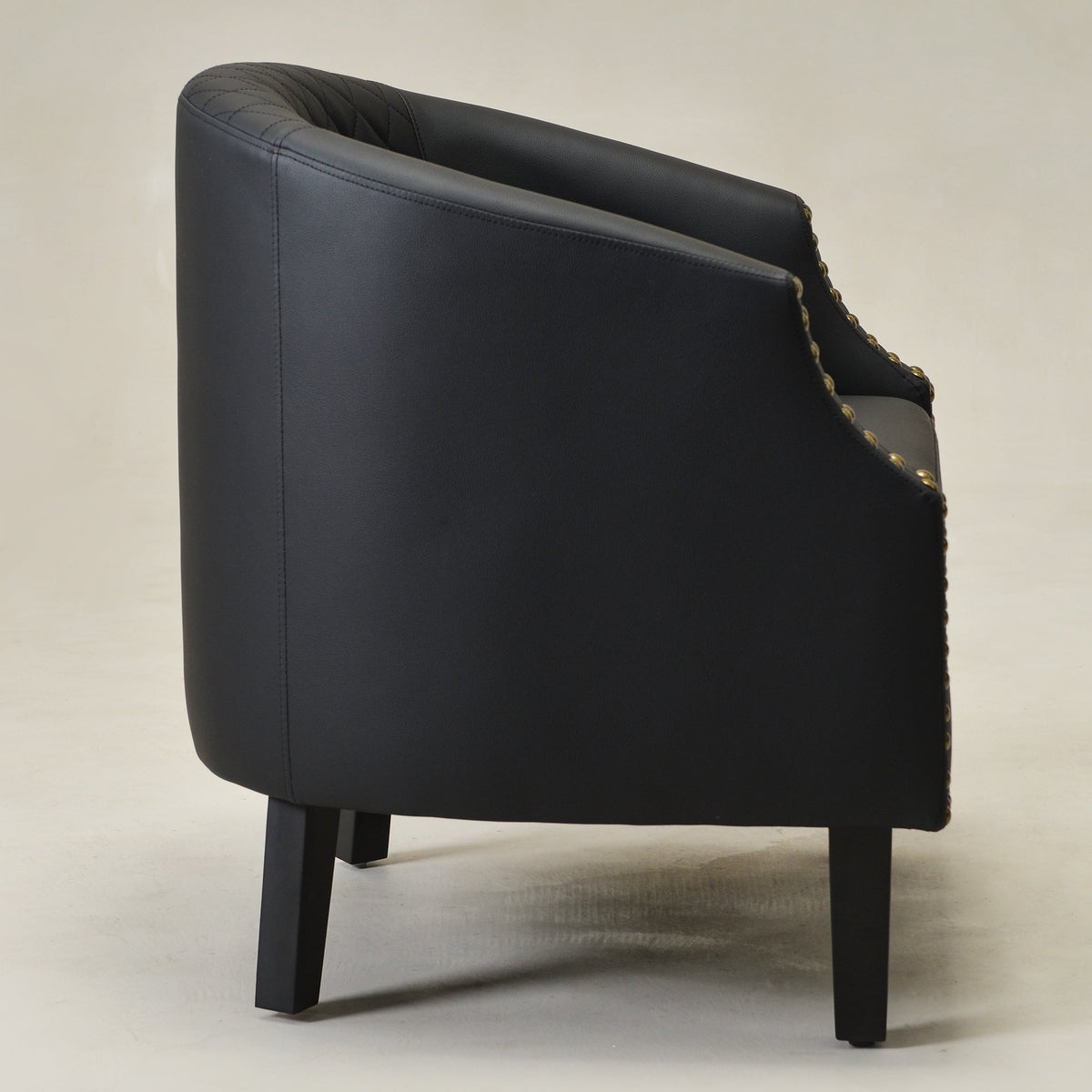 Louis Faux Leather Tufted Club Chair