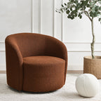 Everitte Bouclé Swivel Barrel Chair