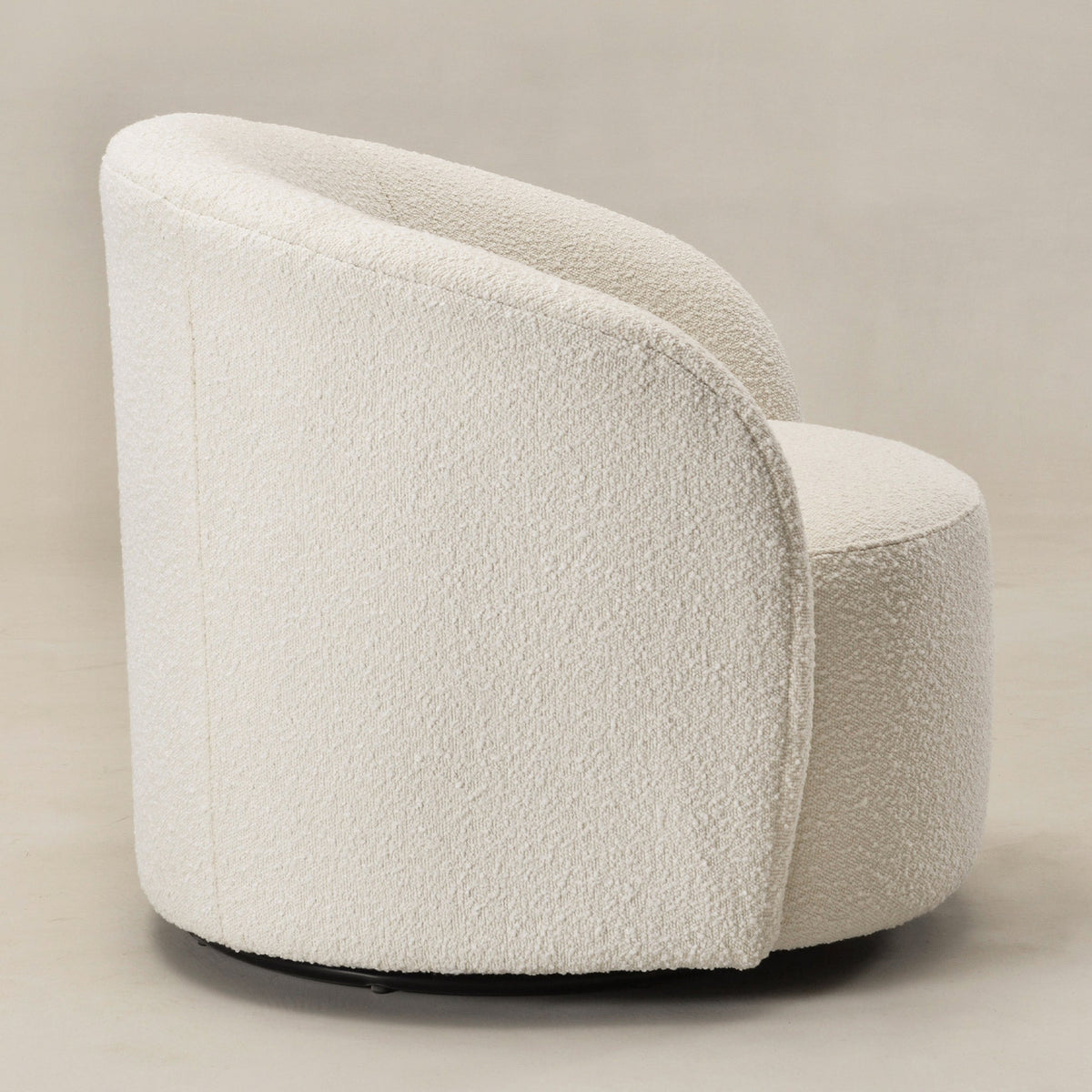 Everitte Bouclé Swivel Barrel Chair