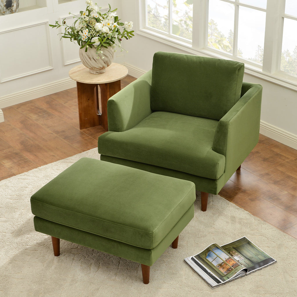 Samuel Tapered Arm Chair with ottoman