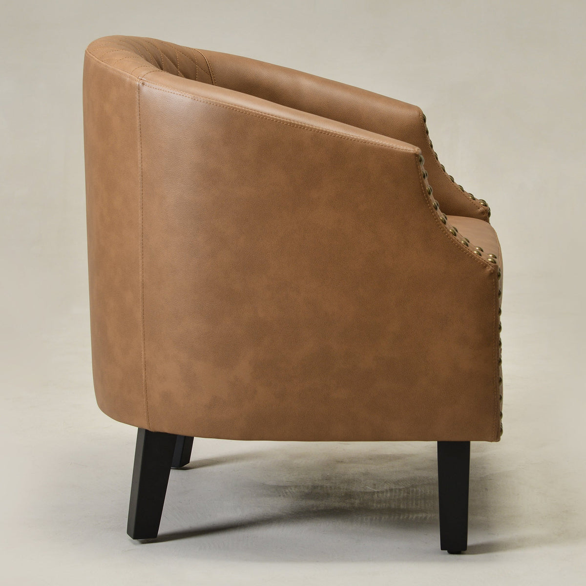 Louis Faux Leather Tufted Club Chair
