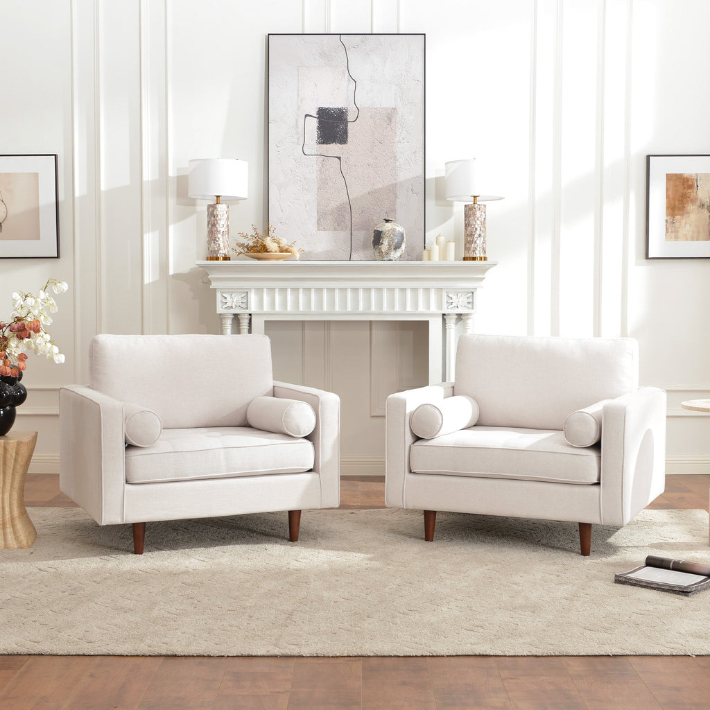 Tiziano Tufted Armchair with Accent Pillows