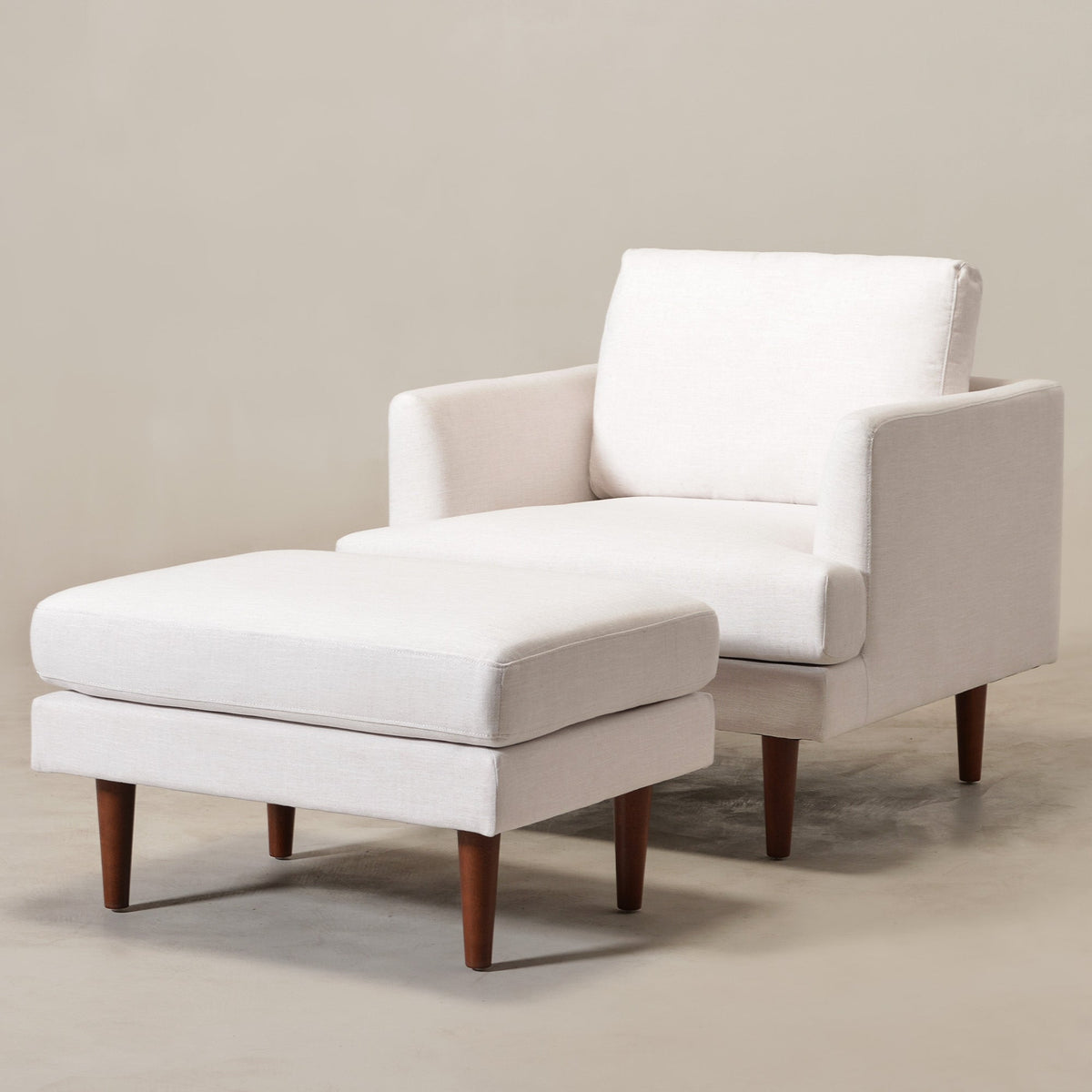 Samuel Tapered Arm Chair with ottoman
