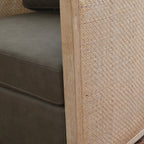 Claude Premium Leather Swivel Cane Chair