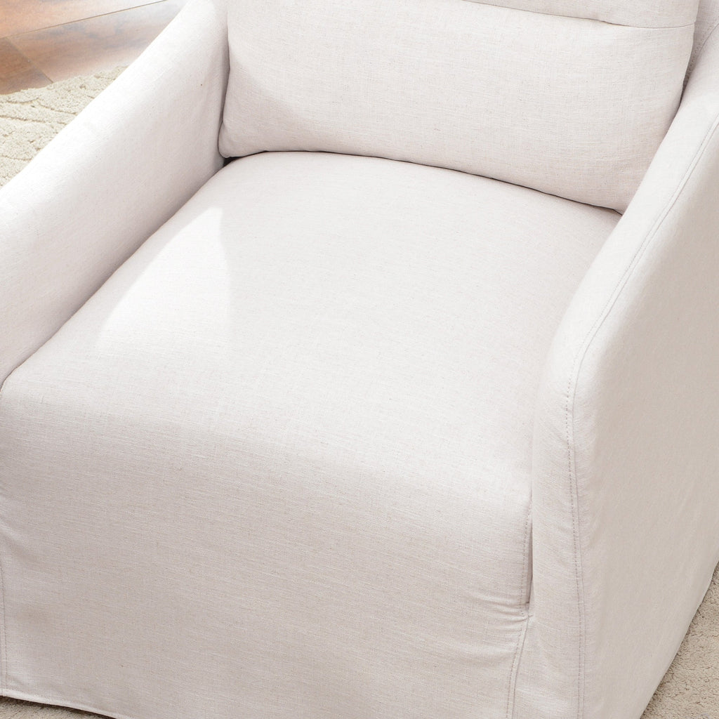 Clara Linen Slipcover Swivel Chair