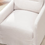Clara Linen Slipcover Swivel Chair
