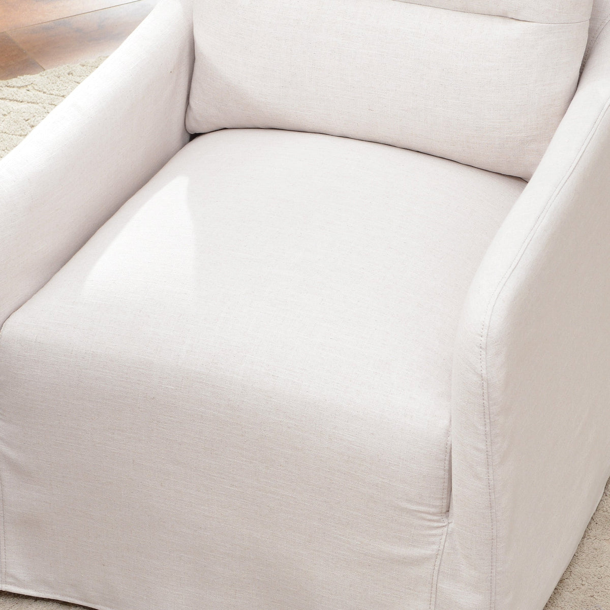 Clara Linen Slipcover Swivel Chair