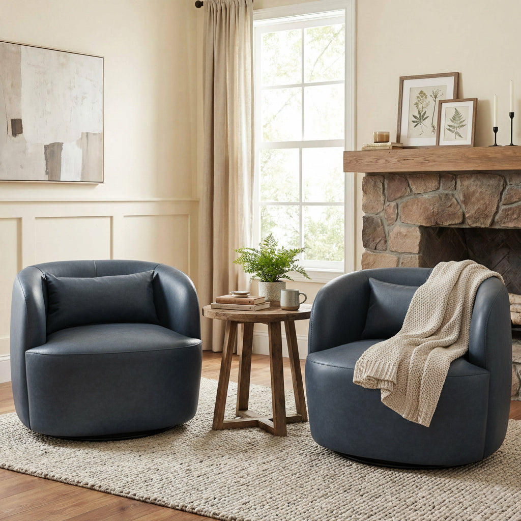 Ashlie Faux Leather Swivel Chair