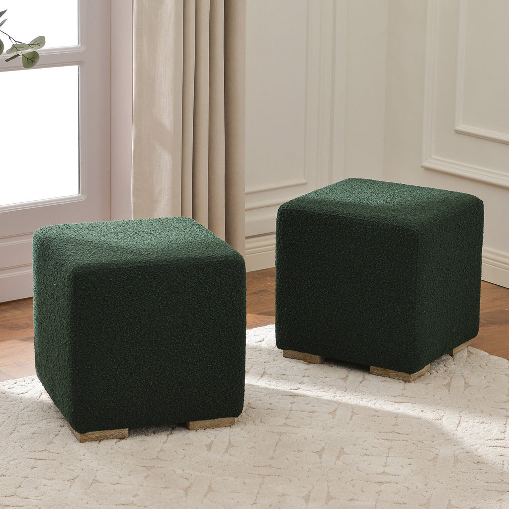 Ida Bouclé Square Ottoman
