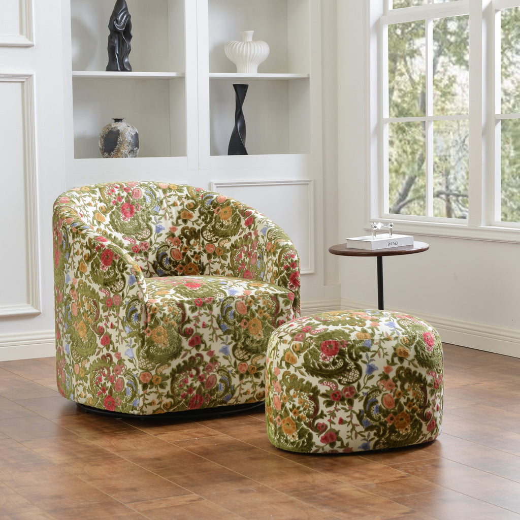 Teratect Exclusive | Olin Botanical Jacquard Ottoman
