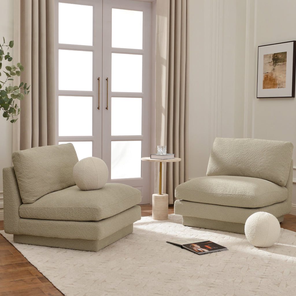 Montyne Bouclé Armless Chair