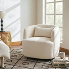 Ashlie Linen Swivel Barrel Chair