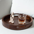 Teratect Round Black Walnut Serving Tray