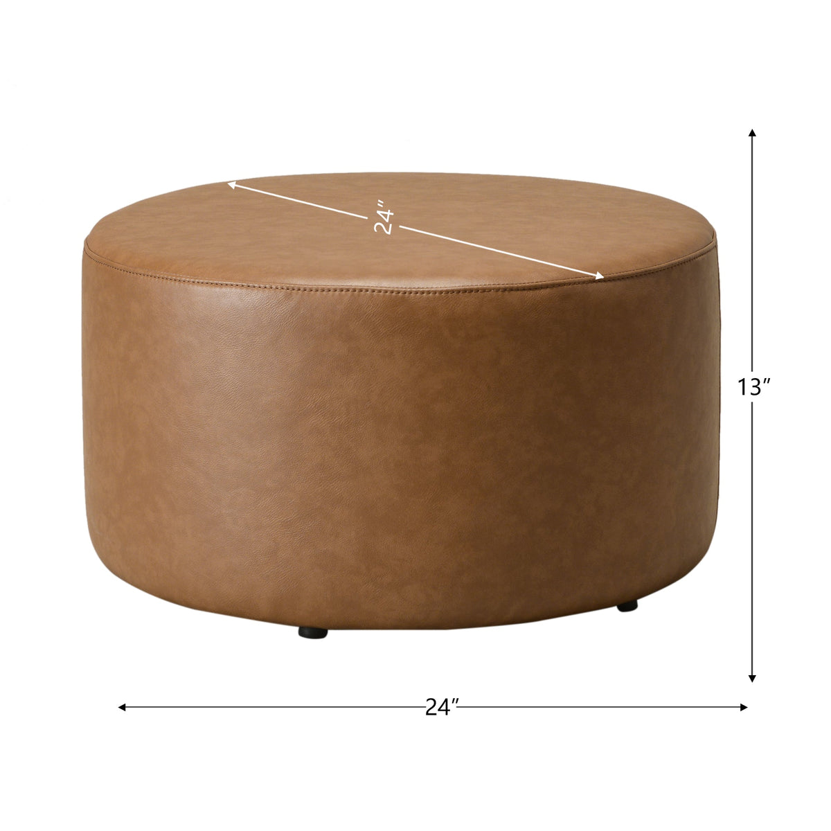 Elof Faux Leather Ottoman