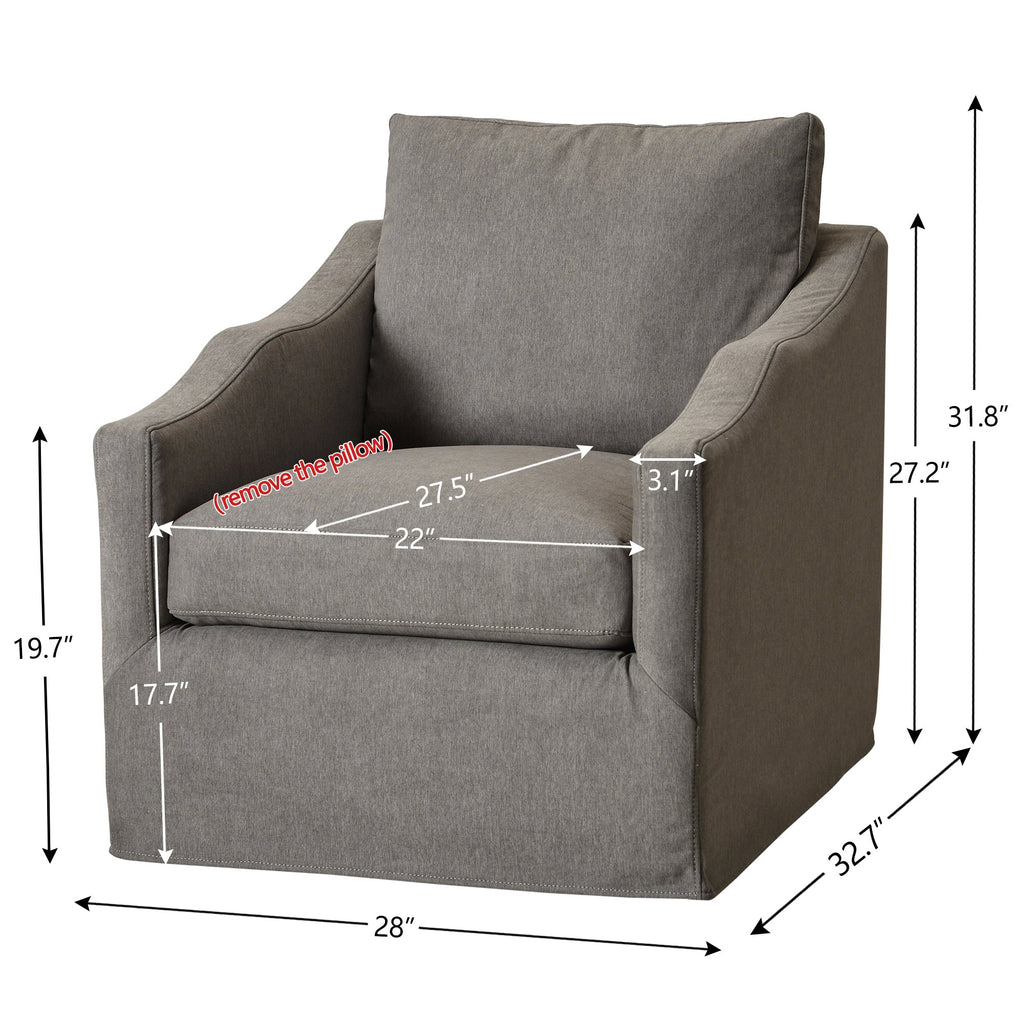 Charles Slipcover Swivel Barrel Chair
