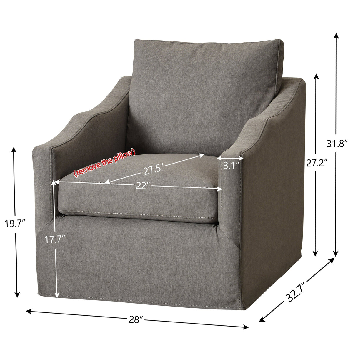 Charles Slipcover Swivel Barrel Chair