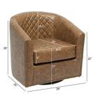 Logan Faux Leather Tufted Swivel Club Chair