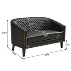 Logan Faux Leather Tufted Loveseat