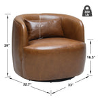 Ashlie Leather Swivel Barrel Chair
