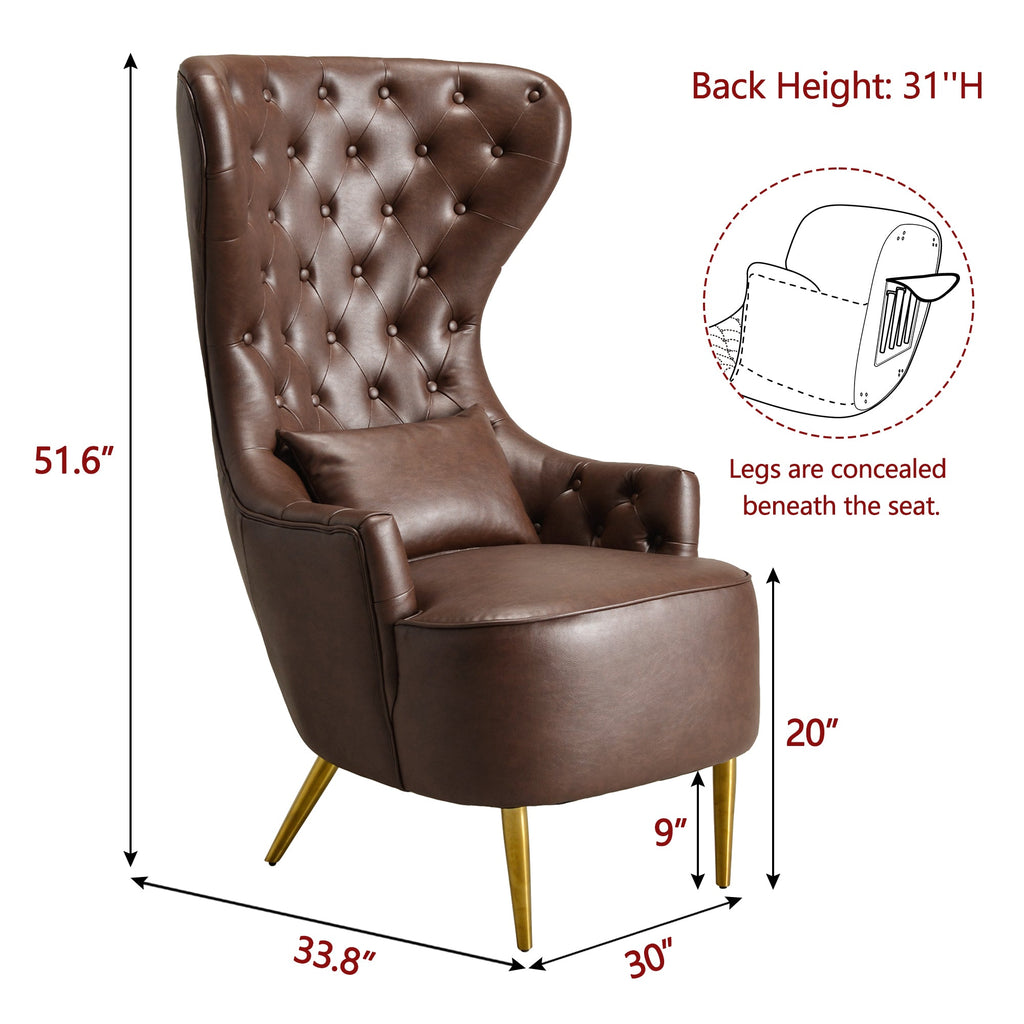 Letitia Faux Leather Wingback Chair