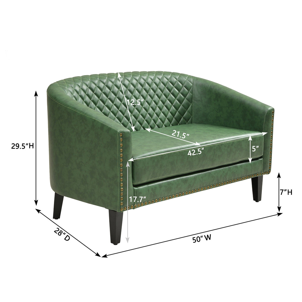 Logan Faux Leather Tufted Loveseat