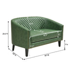Logan Faux Leather Tufted Loveseat