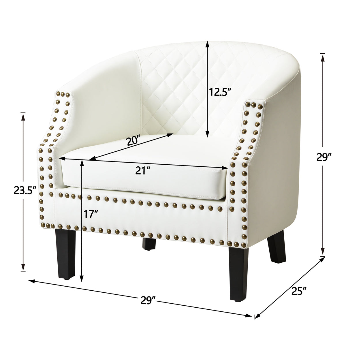 Louis Faux Leather Tufted Club Chair