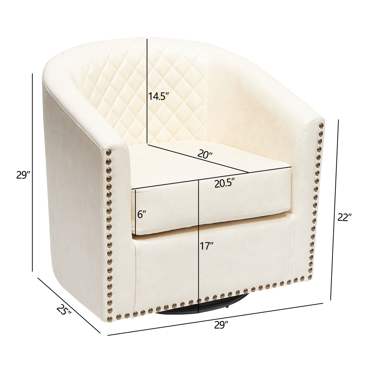 Logan Faux Leather Tufted Swivel Club Chair