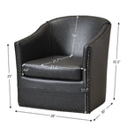 Lawton Faux Leather Tufted Swivel Barrel Chair
