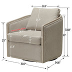 Claude Bouclé Swivel Barrel Chair