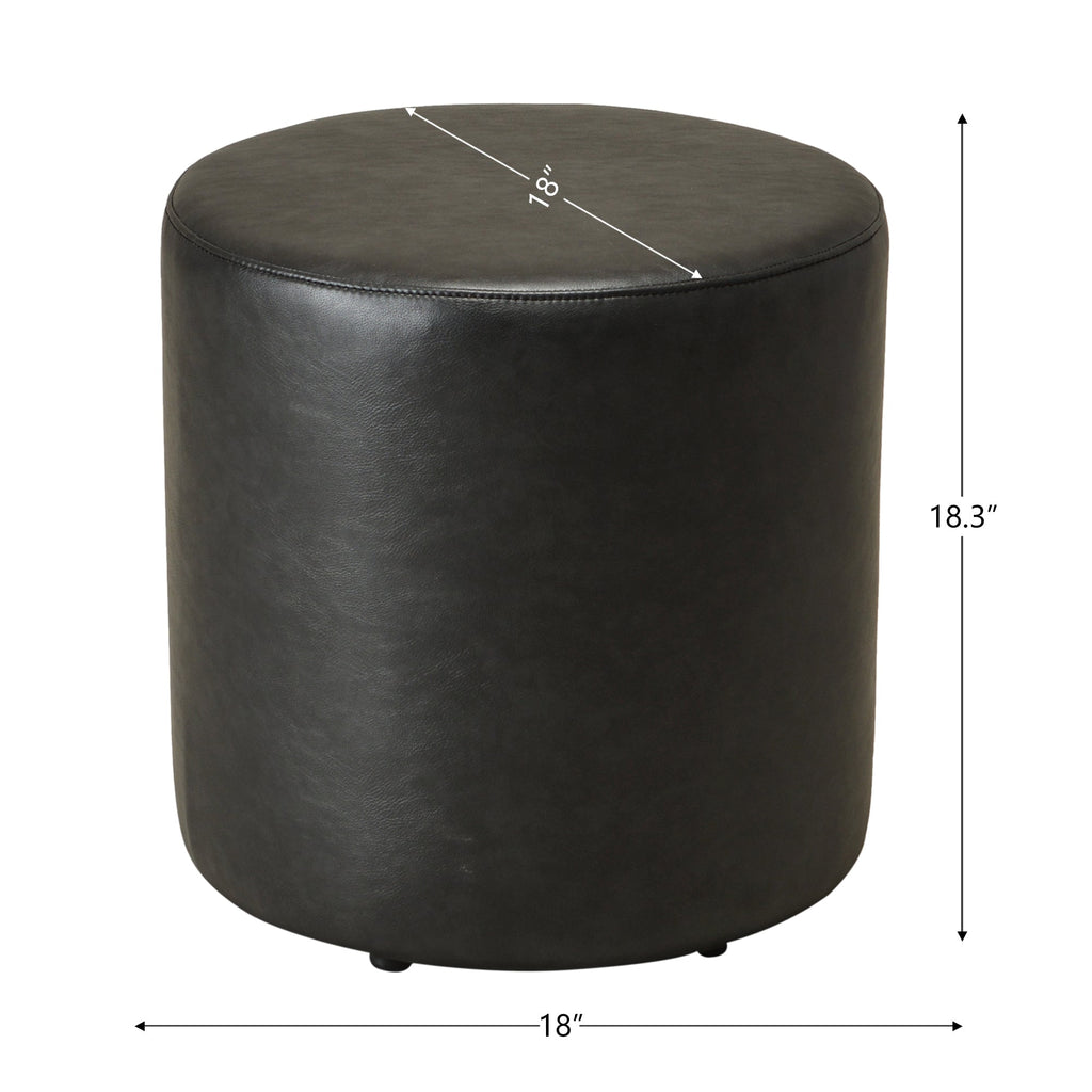 Elof Faux Leather Ottoman