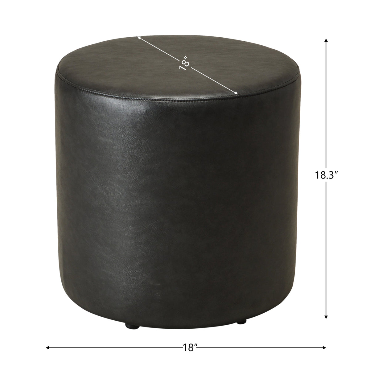 Elof Faux Leather Ottoman