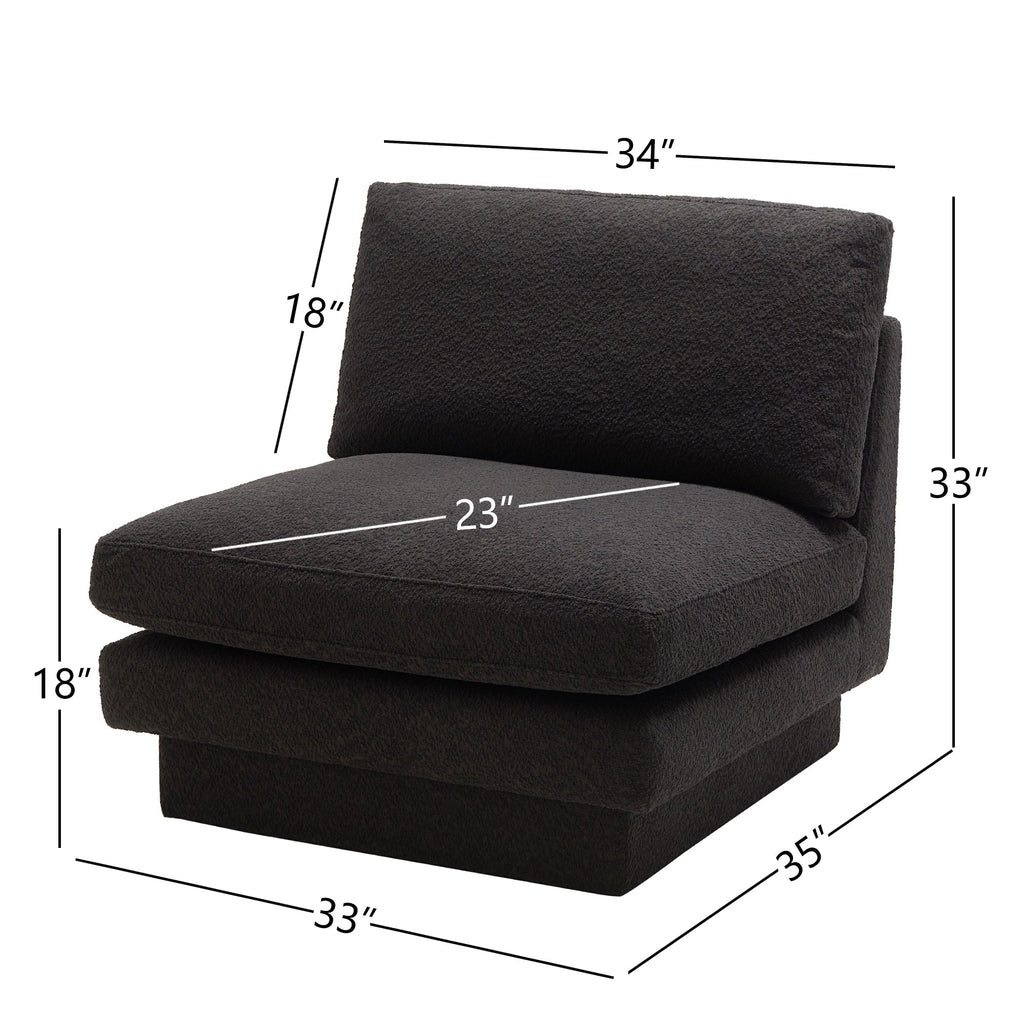 Montyne Bouclé Armless Chair