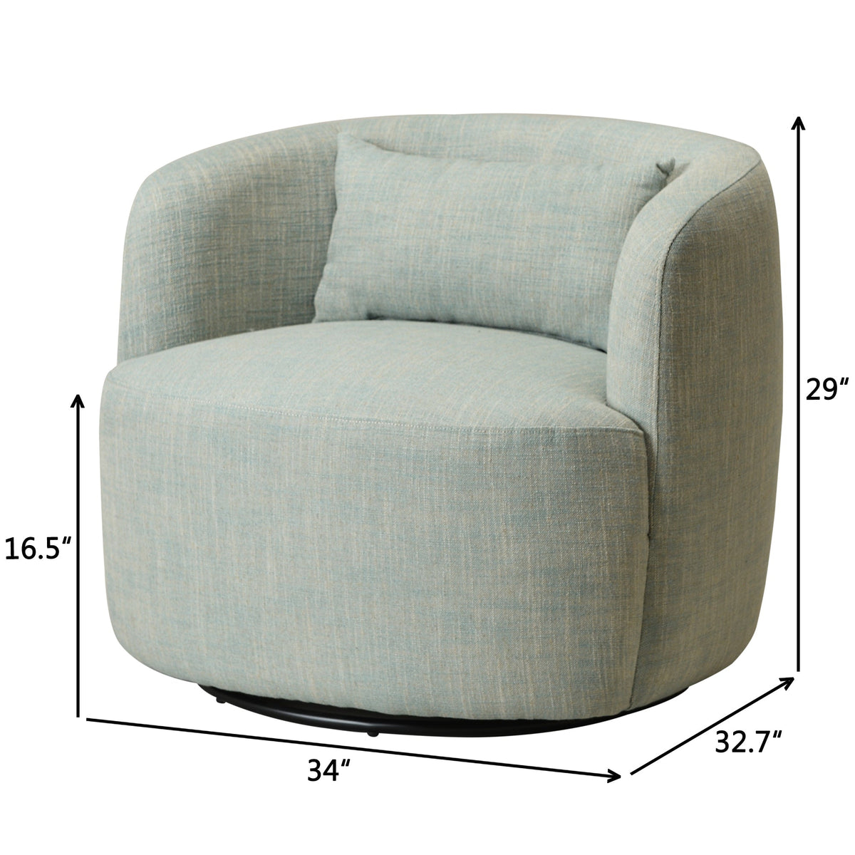 Ashlie Linen Swivel Barrel Chair