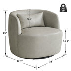 Ashlie Leather Swivel Barrel Chair